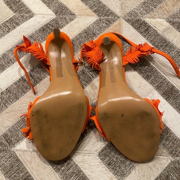 Banana Republic Orange Suede Fringe Sandals - Picture 4 of 4